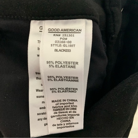 Good American Good Legs Crop Faux Suede Black Pants Size 0/25 - Picture 9 of 15